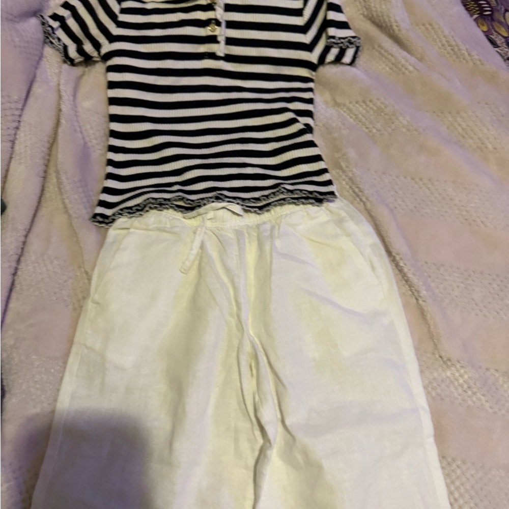Crewcuts Black and White Striped Top